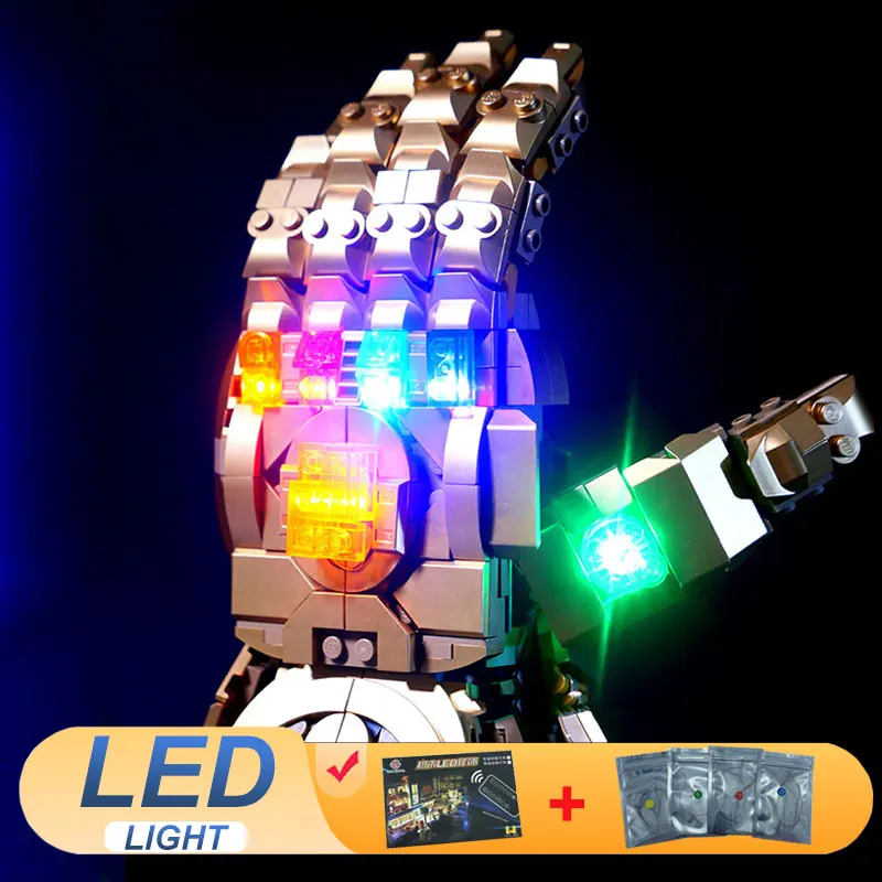 Комплект светодиодных фонарей для LEGO 76191 Infinity Gauntle, идея декоративной лампы, подарок «сделай сам» (не включает строительные блоки, наборы кирпичей, наборы моделей)