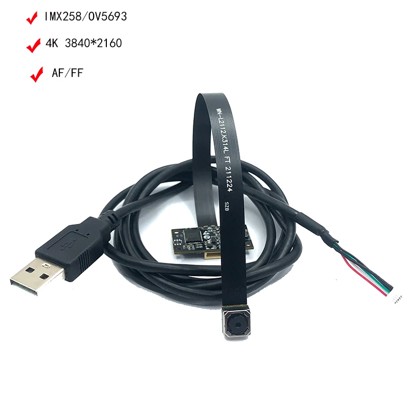 OV5693 5MP/IMX258 4K 12MP HD USB-модуль камеры AF/FF 75 °   Для машинного зрения Product Vision PCB без привода + FPC MJPEG, YUY2