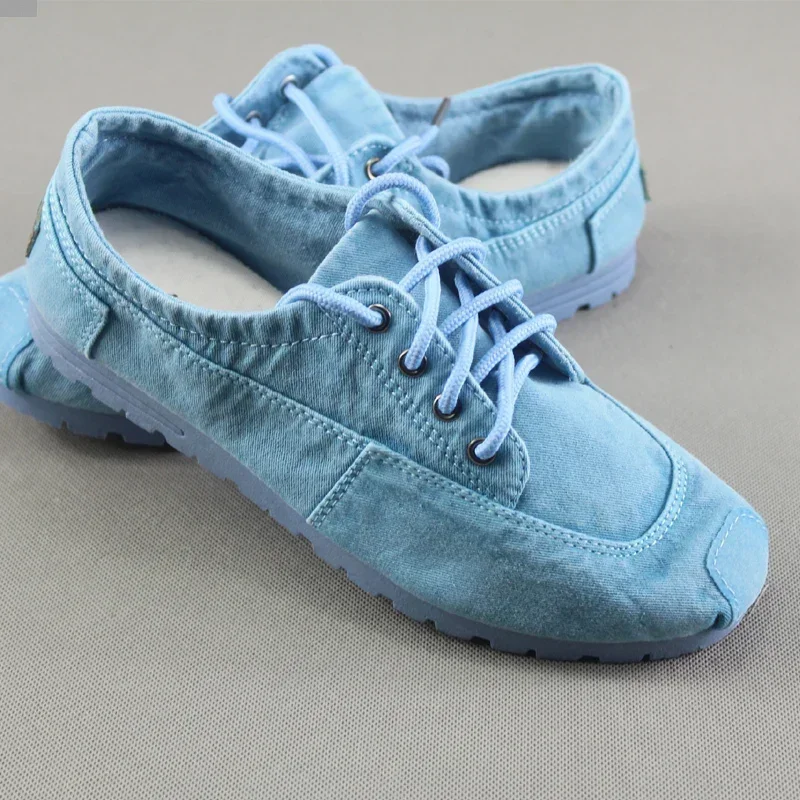 Коллекция 2023 года, модный, всесезонный, носимый, Sepatu Kain Beijing Tua Sepatu Kanvas Denim + Sol Dalam Bordir Tangan Murni