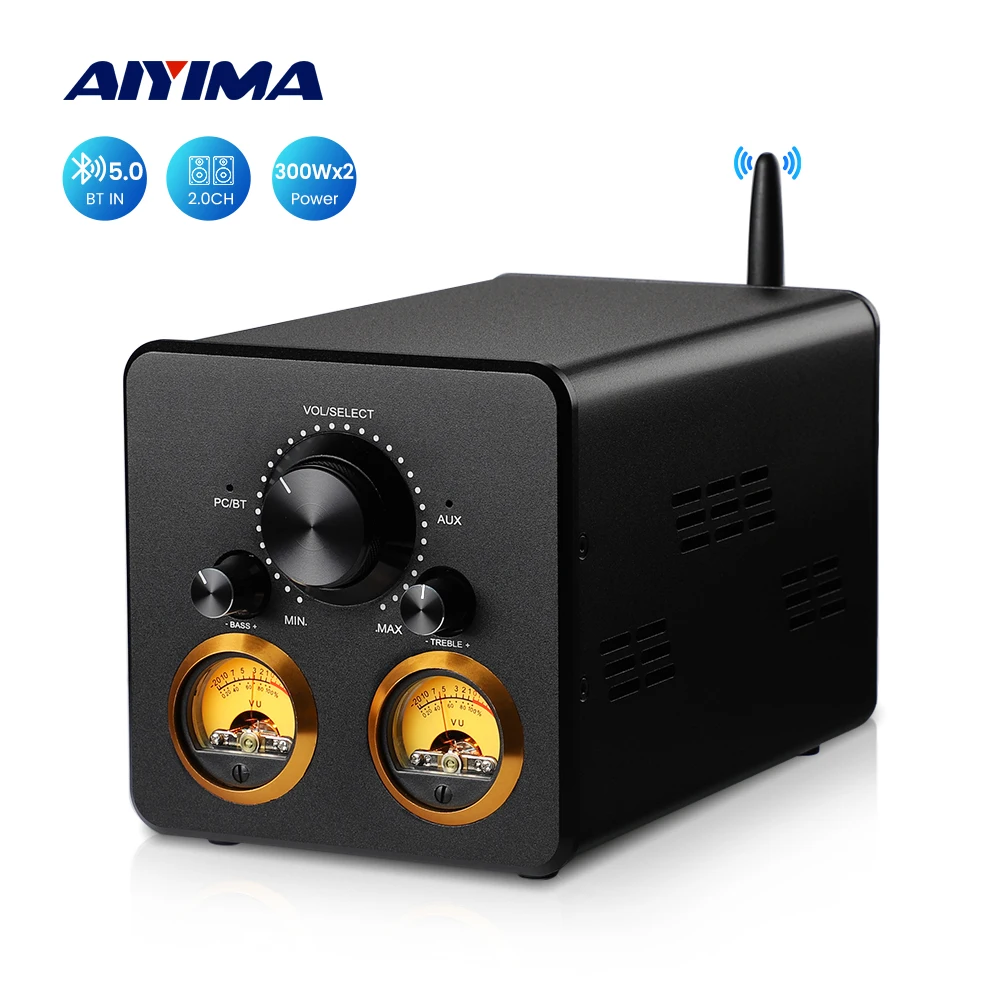 Усилитель мощности AIYIMA TPA3255 HiFi Bluetooth 300Wx2 VU измерительный усилитель стерео USB усилитель APTX-HD динамик домашний аудиоусилитель