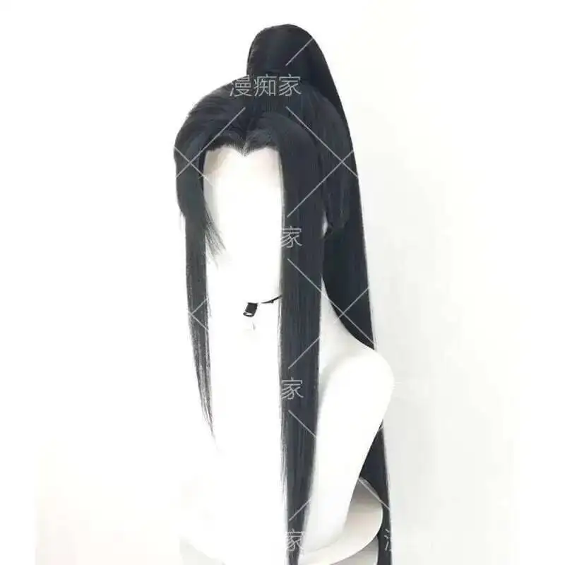 He Xuan Косплей TGCF Длинный черный парик по индивидуальному заказу Tian Guan Ci Fu Heaven Official's Blessing Синтетические волосы Головные уборы Реквизит для Хэллоуина (art.: 3920ce55ce2f5) - 3920ce55ce2f5