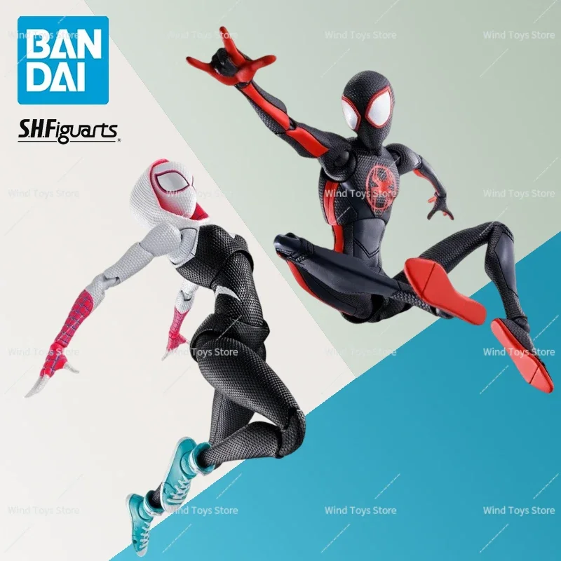 Оригинальные коллекционные предметы Bandai Spider Man S.H. Figuarts Гвен Майлз Моралес Человек-Паук Экшн Персонаж Стихи Игрушка Сборная Модель
