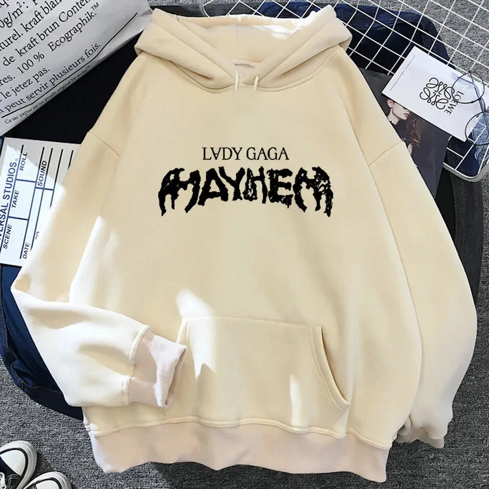 Фото Толстовка с капюшоном Lady Gaga Mayhem из мягкой ткани, спортивный костюм из комиксов, молодежные женские спортивные костюмы в стиле Харадзюку, элегантная уличная одежда, удобная №2