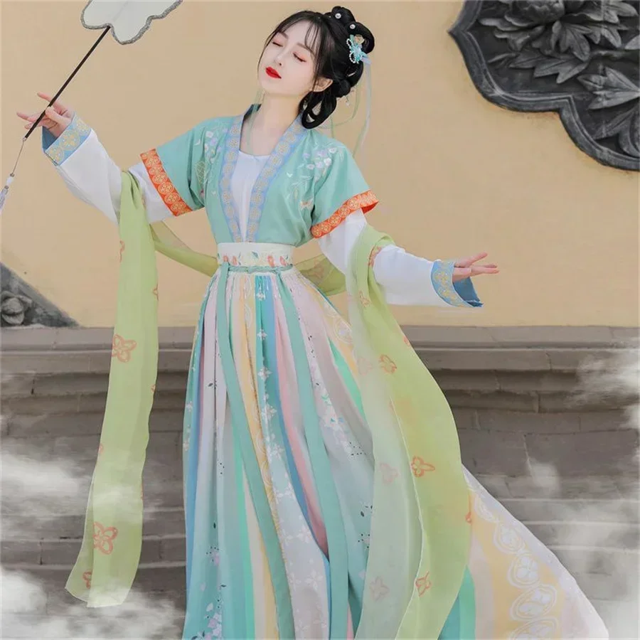 Vestido Hanfu София dulce estilo chino para mujer, trajes princesa con bordado Цветочный элегантный, conjuntos Bata bai