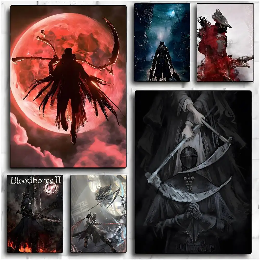 Фото B-Bloodborne игровой постер HD Art липкая стена водостойкий домашний гостиная спальня бар эстетическое украшение №2