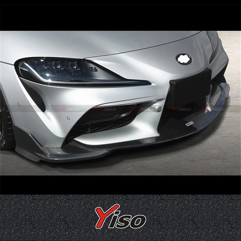 Для TOYOTA SUPRA A90 модифицированный углеродное волокно TOMS передняя губа аэродинамический комплект передний спойлер
