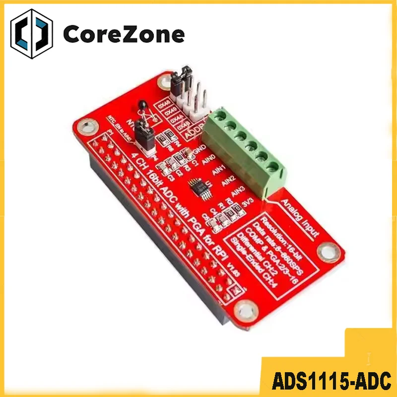 ADS1115 Модуль АЦП 3,3 В для Raspberry Pi 3/2/B + I2C RPI-ADS1115-ADC Модуль аналого-цифрового преобразователя