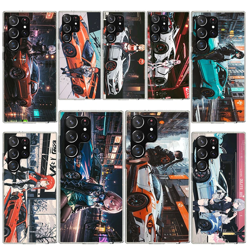Мягкий силиконовый чехол для телефона Anime Girl Sports Car JDM для Samsung Galaxy Note 20 Ultra 10 Pro 9 8 S10 Lite S9 S8 Plus S7 A6 A7 A8 J