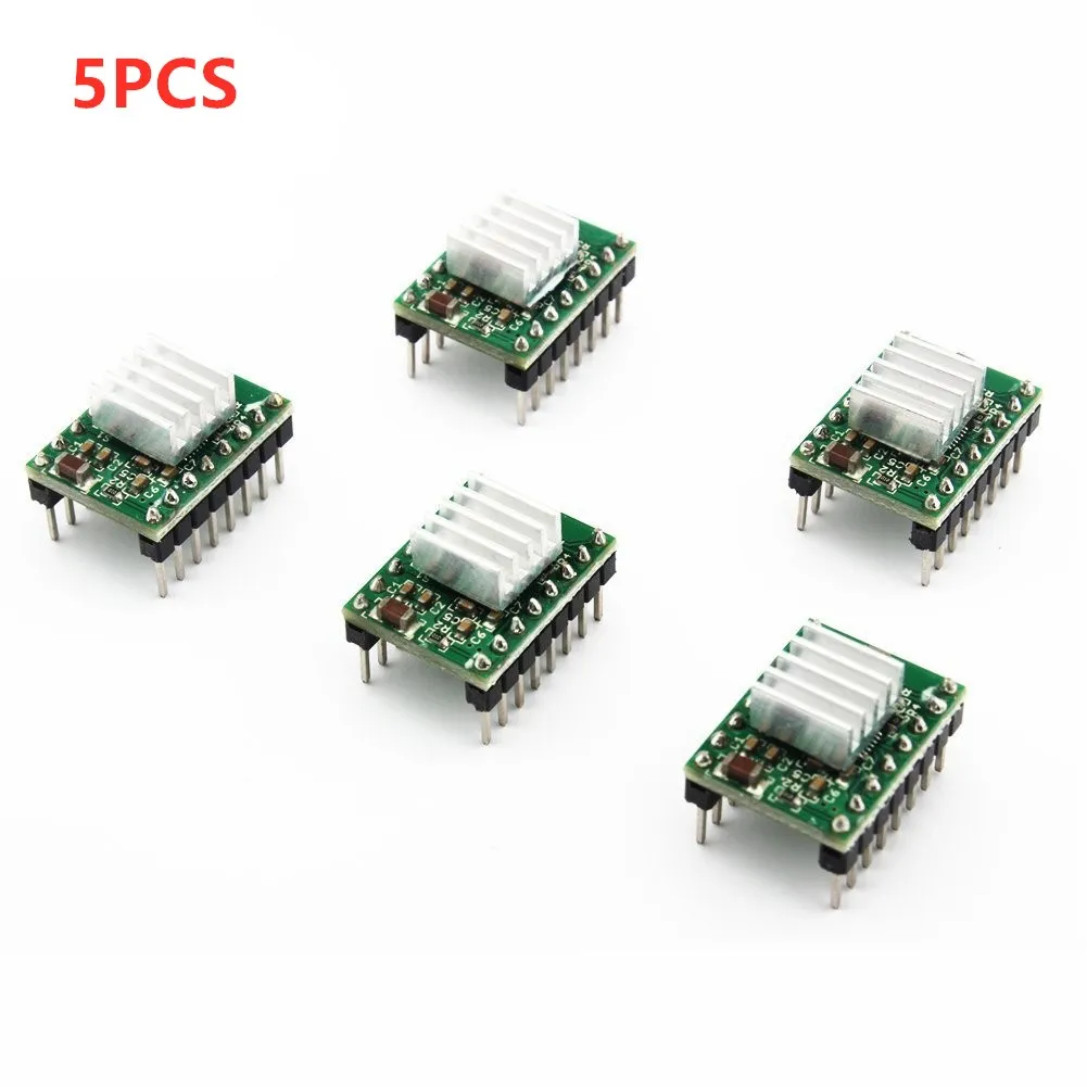Фото Шаговый Драйвер A4988 + радиатор для 3D-принтера Reprap, 5 шт. №2