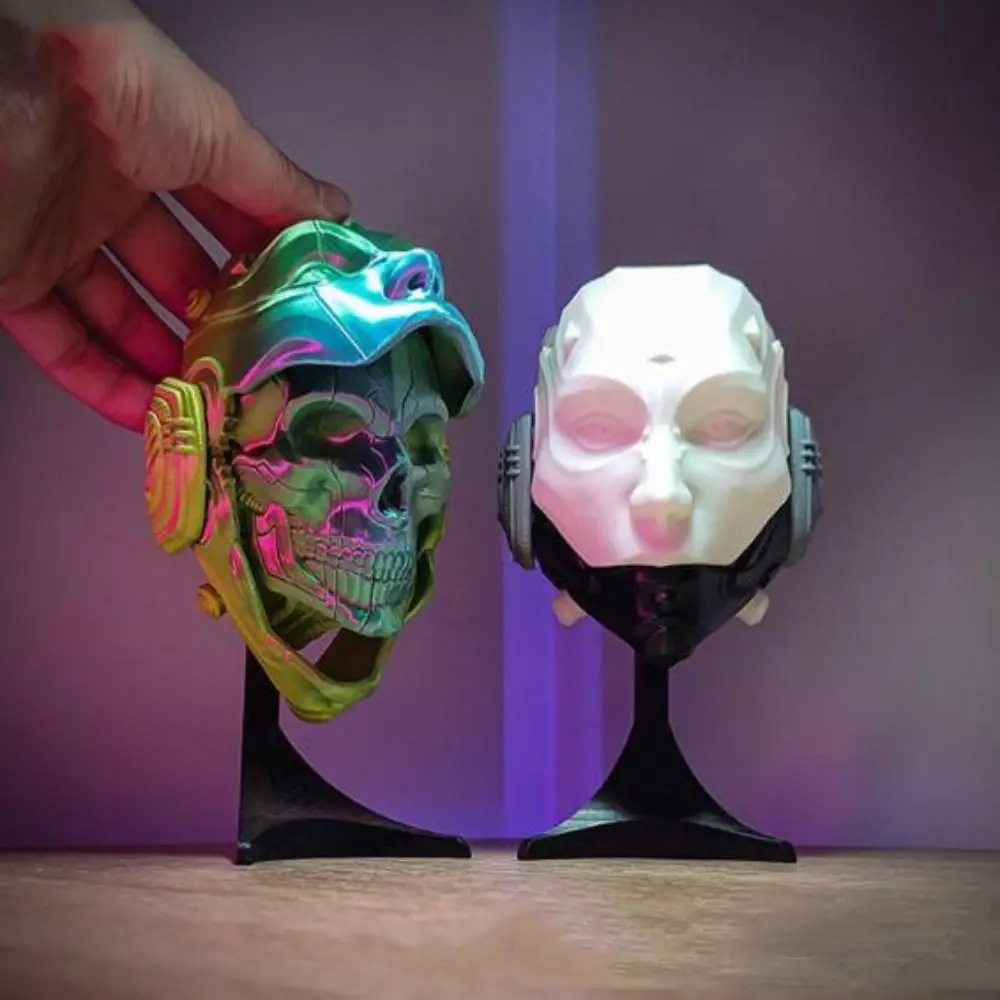 Забавная маска с 3D принтом, модель Pla Flip Skull Mask, модель черепа, украшение, красочная маска рыцаря, игрушка, подарок на Хэллоуин