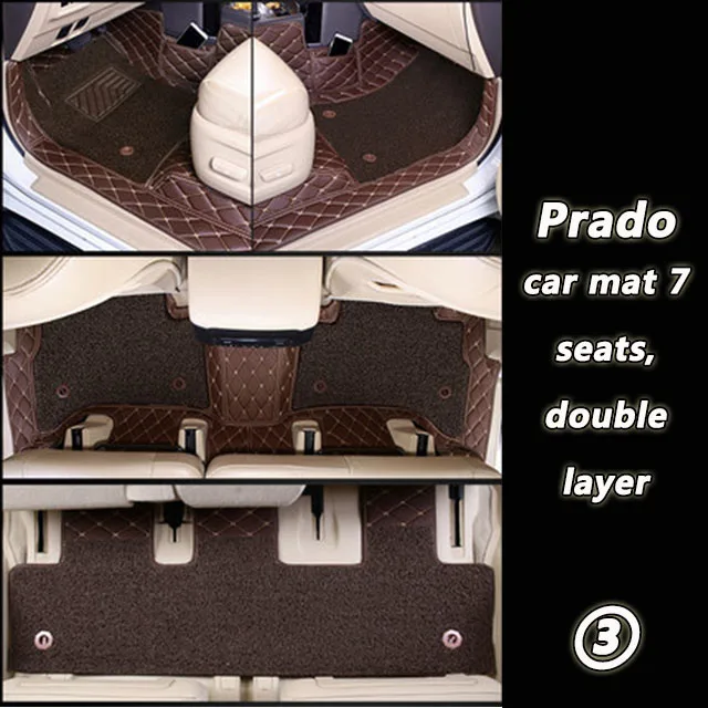 Двухэтажный автомобильный коврик Ror Prado 2010-2022, модель 19, облегчающий 2700, специальные пяти/семь сидений