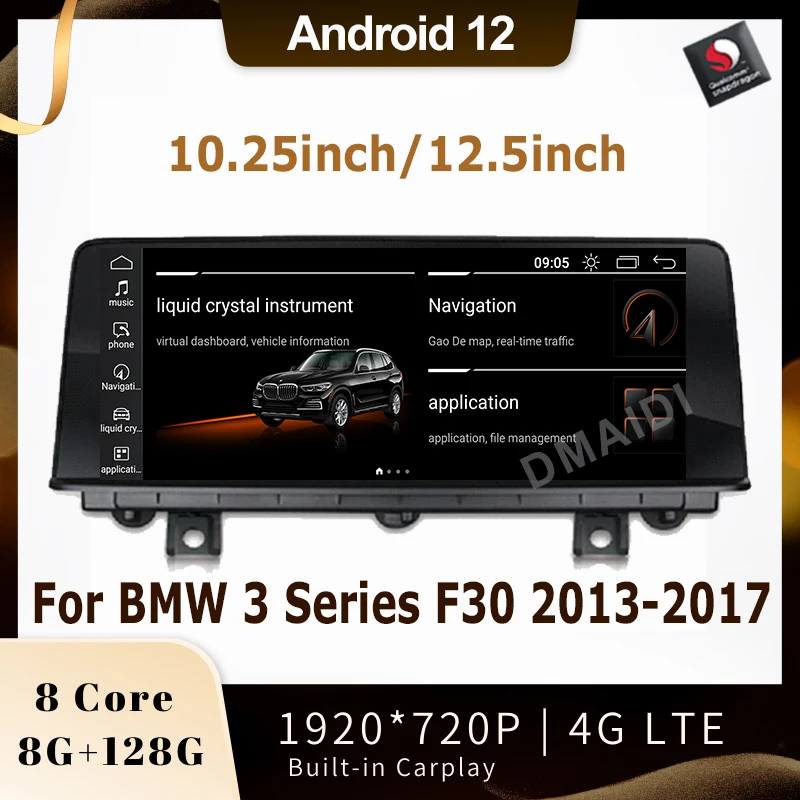 Android 12 GPS-навигатор беспроводной Apple CarPlay Android авто для BMW F30 F31 F34 F32 F33 F36 NTB EVO мультимедийный видеоплеер