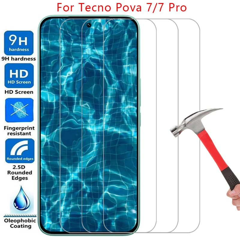 Защитная пленка для экрана tecno pova 7 pro, защитное закаленное стекло на techno pova7 4g 5g 7pro pova7pro, пленка для стекла texno thno tno