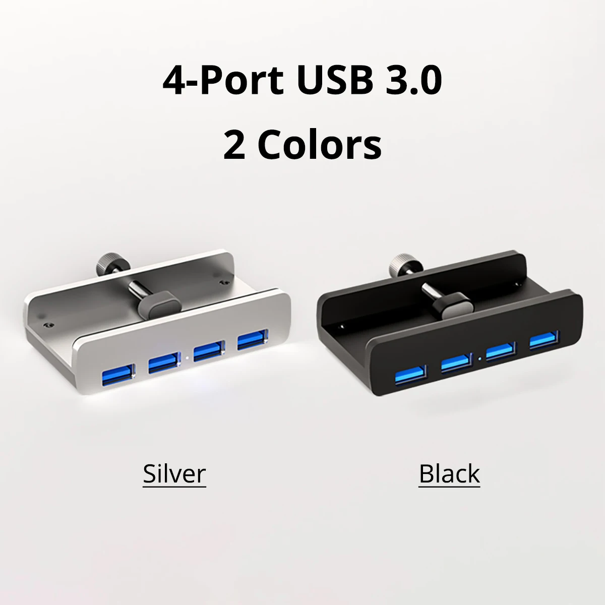 Фото Usb-хаб Clamp 4-портовый USB 3,0 SD TF-концентратор, блок питания, высокоскоростной USB-разветвитель для компьютера, ноутбука, черный, серебристый №2