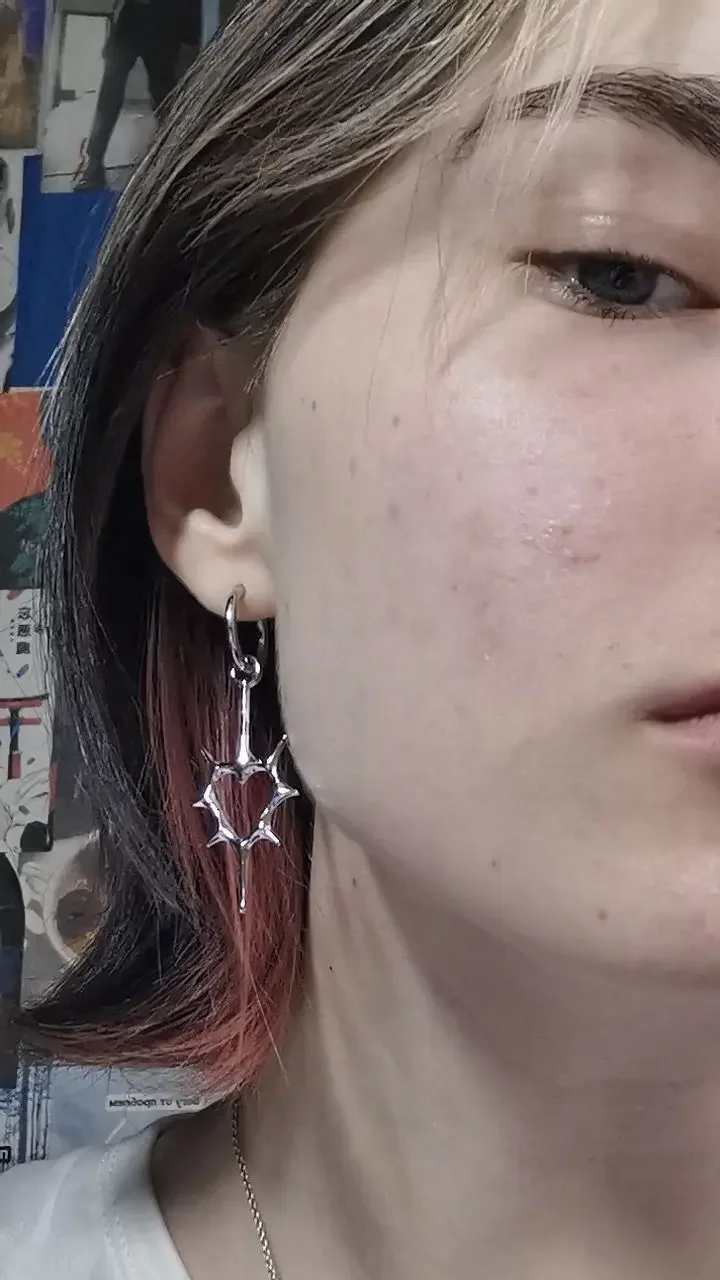 Фото Серьги-кольца вихревые в виде звезд, из нержавеющей стали №3