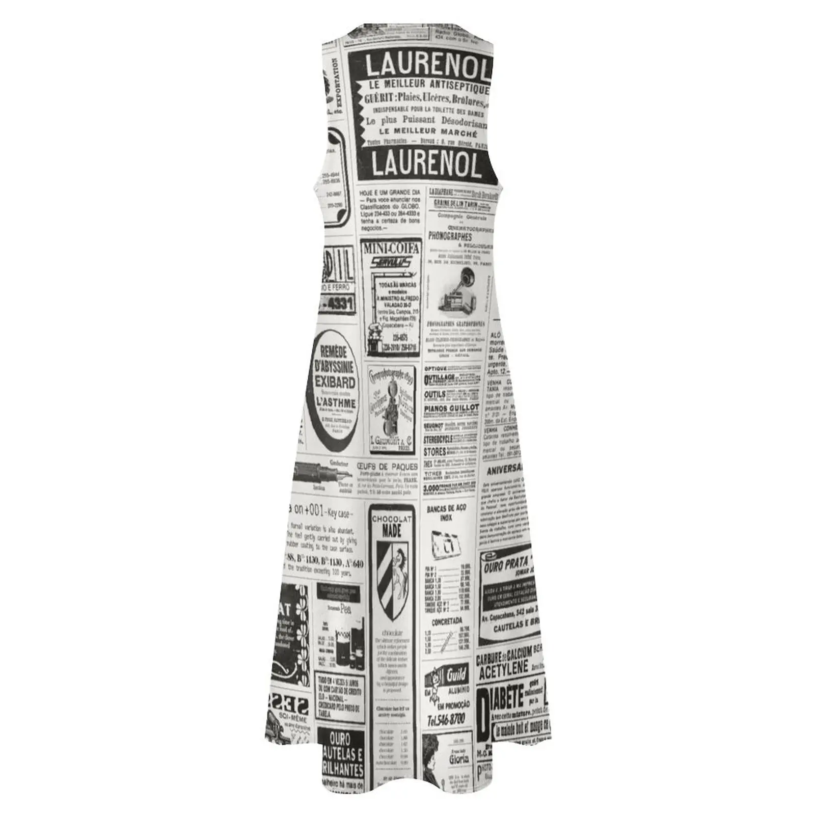 Фото Длинное платье Old Newspaper, роскошное платье, женское летнее платье, женский летний костюм №4