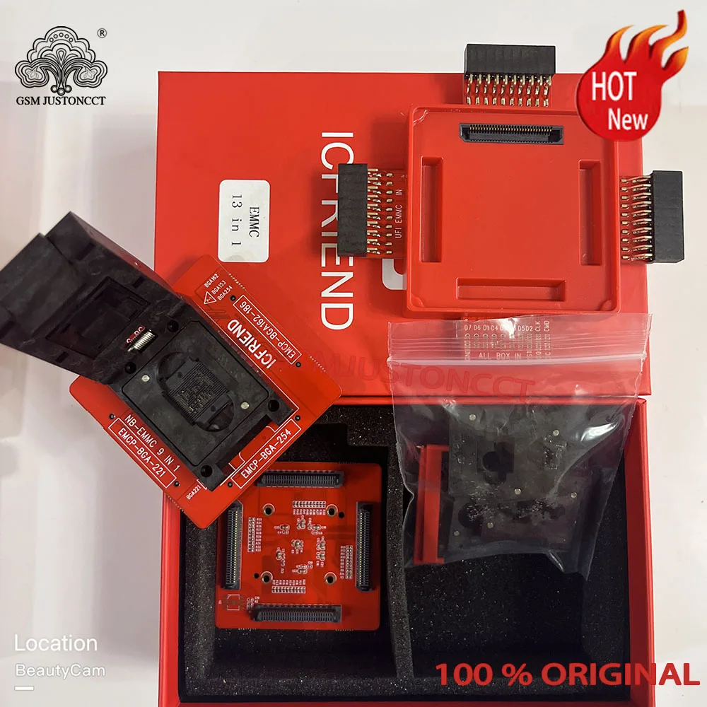 ОРИГИНАЛЬНЫЙ новый ICFRIEND EMMC BGA 13 в 1 разъем для добавления EMMc BGA100/136/153/162/168/221/254/529 для EASY JTAG Plus UFI