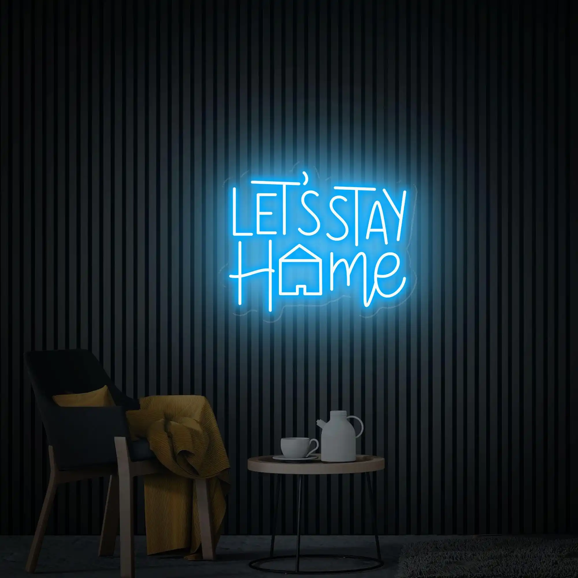 Неоновая вывеска Let's Stay Home, настенное украшение для спальни, игровой комнаты, гостиной, настенное украшение, индивидуальные подарки