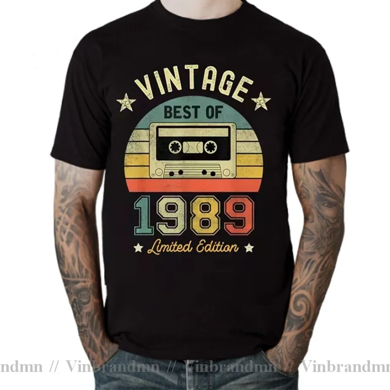 Vintage Limited Edition Best Of 1989 30th Birthday Cassette T Shirt Men Women T-shirt Retro Born in 1989 Tops Tee Shirt