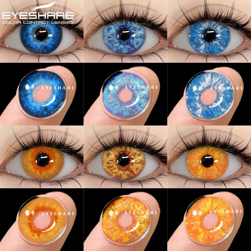 1 пара цветных контактных линз EYESHARE для косплея глаз желтые линзы красота Хэллоуин линзы синие контакты глаз цветные линзы на год
