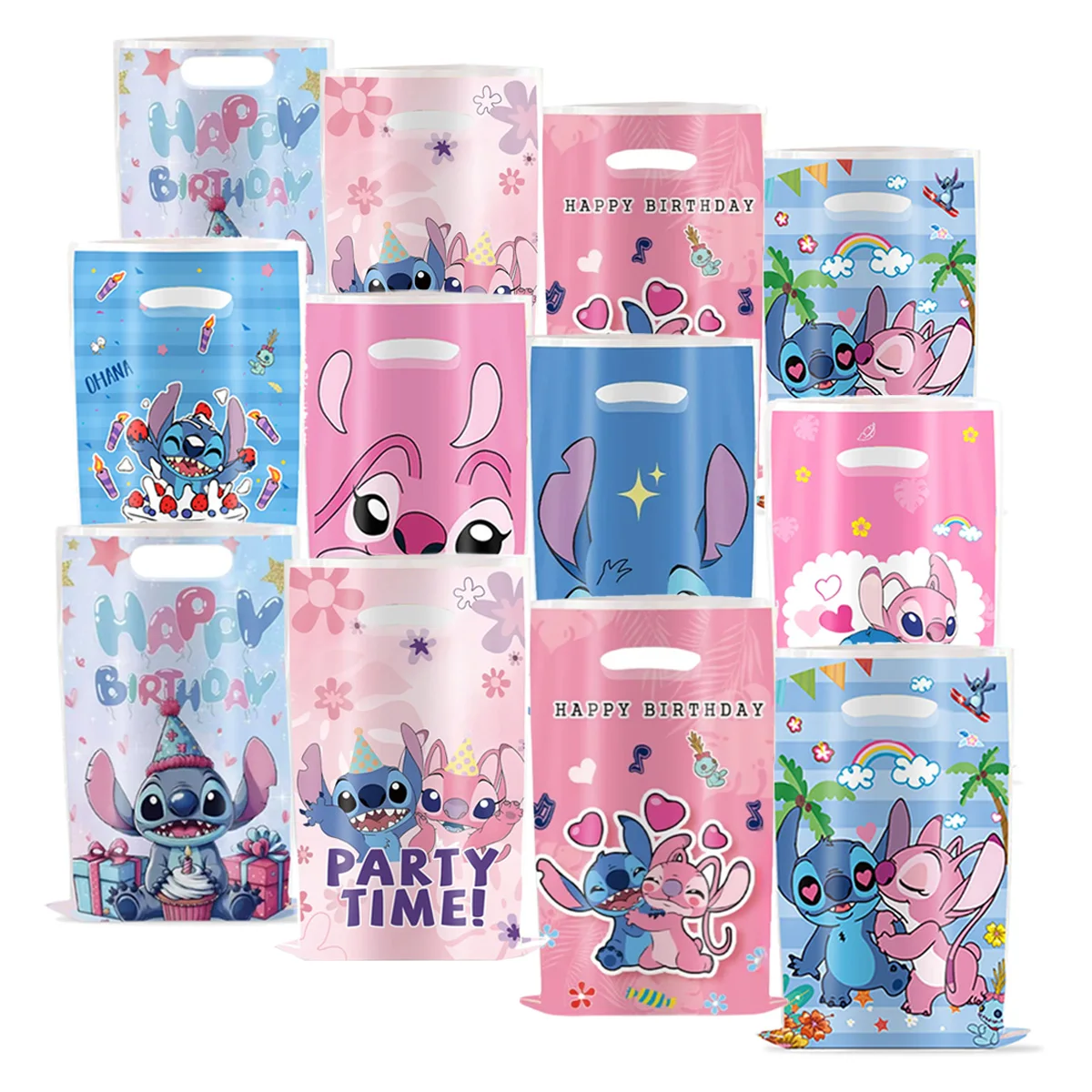 Miniso Lilo Stitch, сумка для подарков на день рождения, тематические подарочные пакеты, пластиковая сумка для конфет, детские сувениры для вечеринок, товары для свадьбы