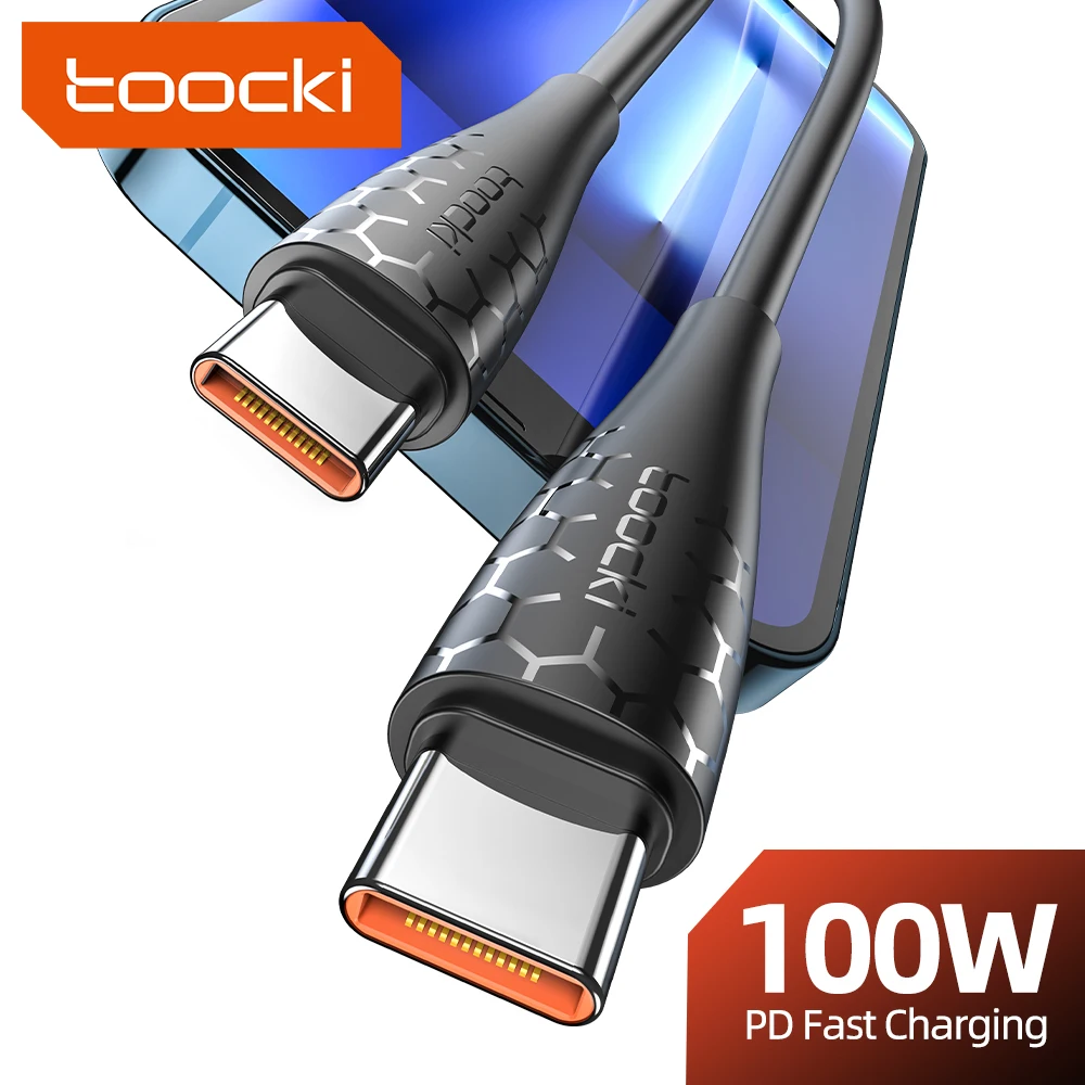 Toocki 100 Вт USB C к кабелю типа C для Xiaomi 13 12 240 Вт PD3.1 Шнур зарядного устройства для быстрой зарядки Кабель типа C для Realme Samsung S23