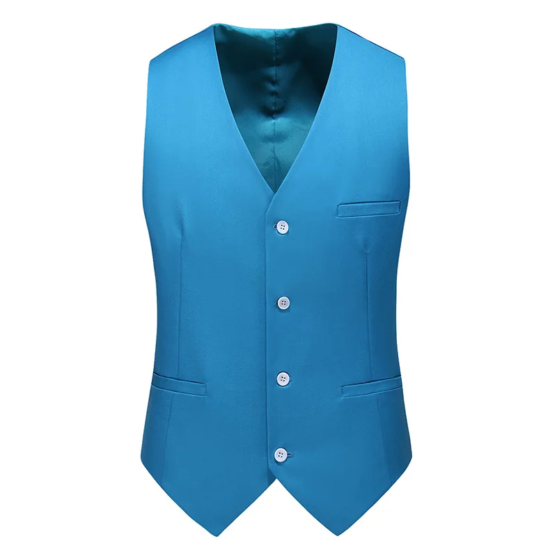 Фото 2023 Men's hollow slim fashion trend banquet Europe and the United States large size casual handsome suit vest 17 colors №2