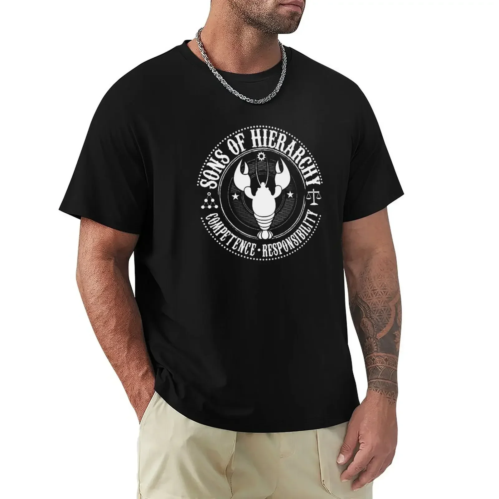Sons of Hierarchy Gear-футболка с белым логотипом, винтажная одежда, футболки с рисунком для баскетбола, футболка с фигурками аниме, мужская футболка