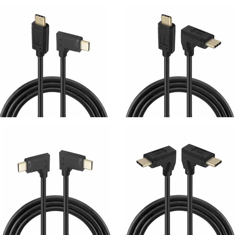 Фото 5A 10 Гбит/с USB C к USB C Кабель под прямым углом локоть USB Type-C «папа-мама» Кабель для зарядки данных 0,3 м 0,6 м 1 м 1,8 м №2