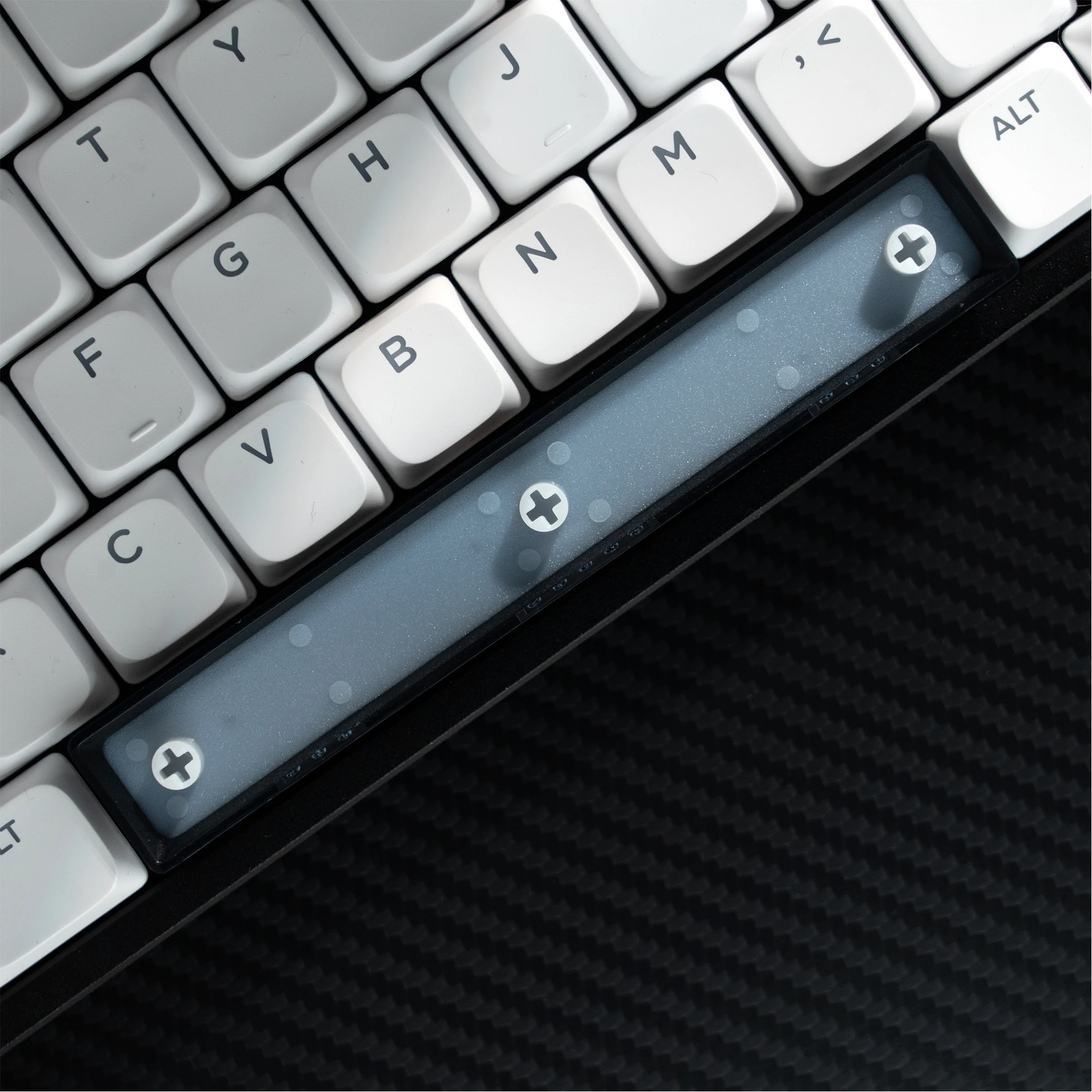 Фото Низкопрофильные колпачки для клавиш XVX BOW Shine Through Skyline R2 Double-Shot PBT, совместимые с ASIN, США, черный/белый, 127-клавиш №2