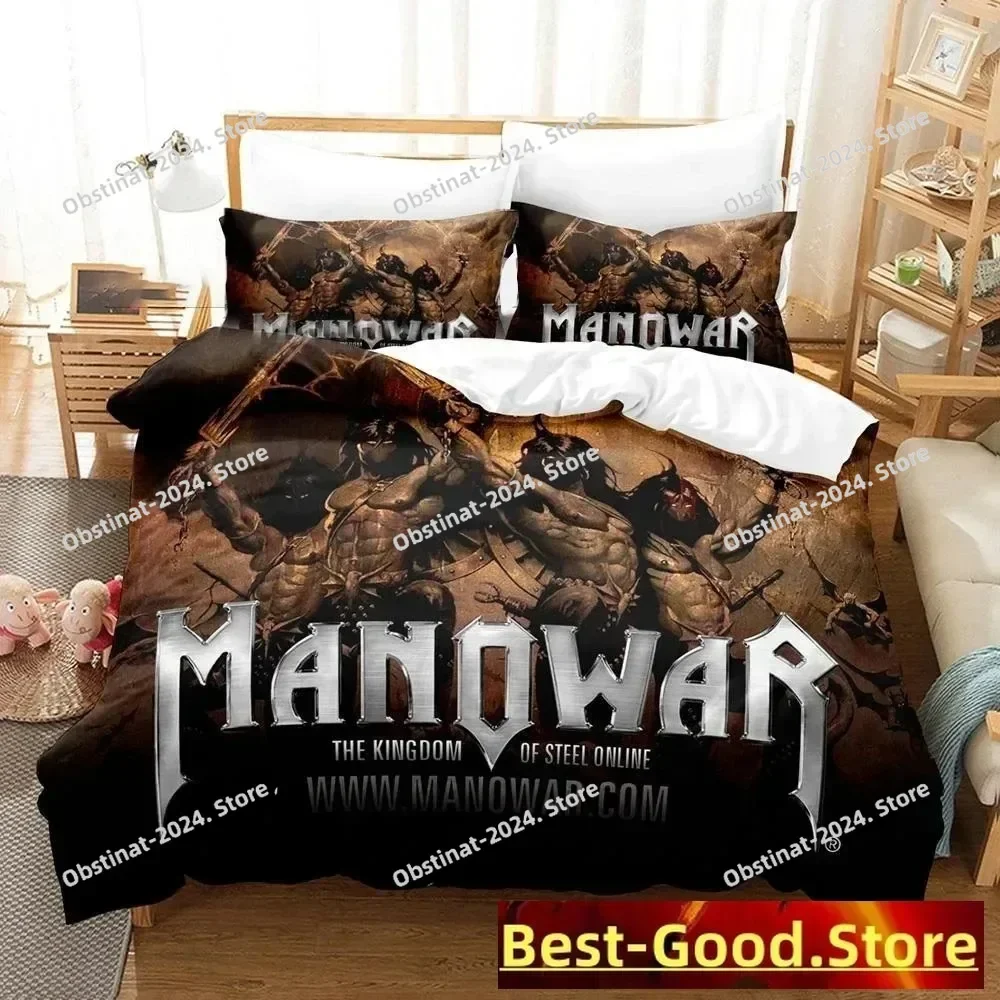Комплект постельного белья Manowar с 3D принтом Heavy Metal Band для мальчиков и девочек Twin Queen King Size, пододеяльник, наволочка, кровать для мальчиков и взрослых, спальня
