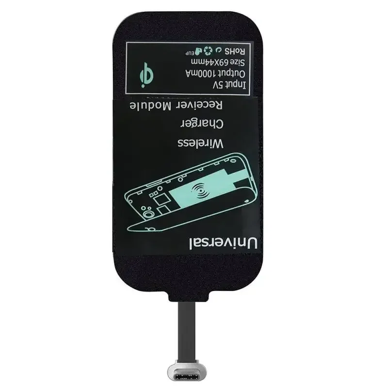 Легкий приемник беспроводной зарядки Qi для Samsung Huawei Xiaomi, универсальный адаптер Micro USB Type C для быстрого беспроводного зарядного устройства