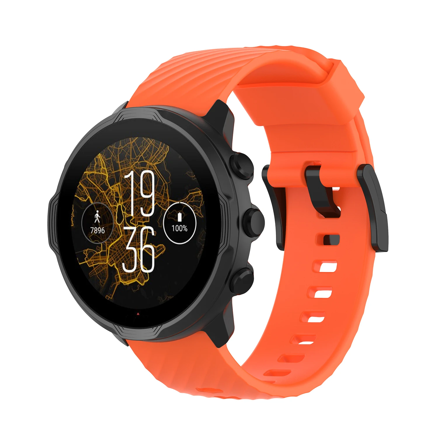 Фото Ремешок силиконовый сменный для Suunto 7 9, браслет для Suunto D5 spartan sport hr baro Fossil Q, гибридный мужской №3