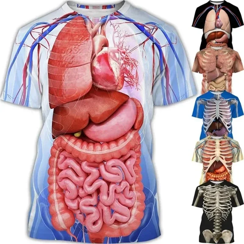Новая популярная модная футболка с 3D принтом Bone Viscera, мужская повседневная футболка с круглым вырезом и коротким рукавом, верхняя уличная одежда, мужская оверсайз