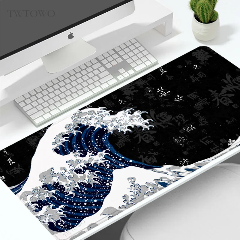 Коврик для мыши для геймеров в японском стиле Great Wave XL, новый домашний коврик для мыши XXL, нескользящий мягкий ковер, игровой коврик для ноутбука, коврик для мыши