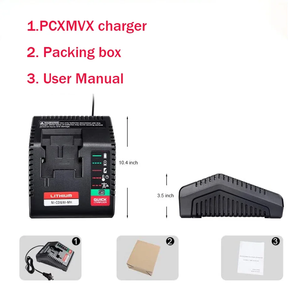 Фото Зарядное устройство PCXMVC PCMVC PCLMVC для кабеля Портера, литий-ионный, никель-кадмиевый и никель-металлогидридный кабель PC18B, PC18BL, PC18BLEX, PC18BLX, PCC489N №4