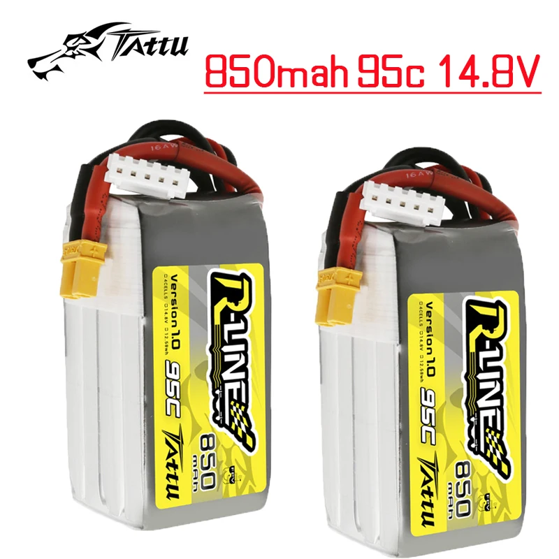 TATTU-R-LINE 1,0 850 мАч 14,8 в 95C литий-полимерный аккумулятор для радиоуправляемого вертолета квадрокоптера FPV Запчасти для гоночного дрона 14,8 в аккумулятор с разъемом XT30