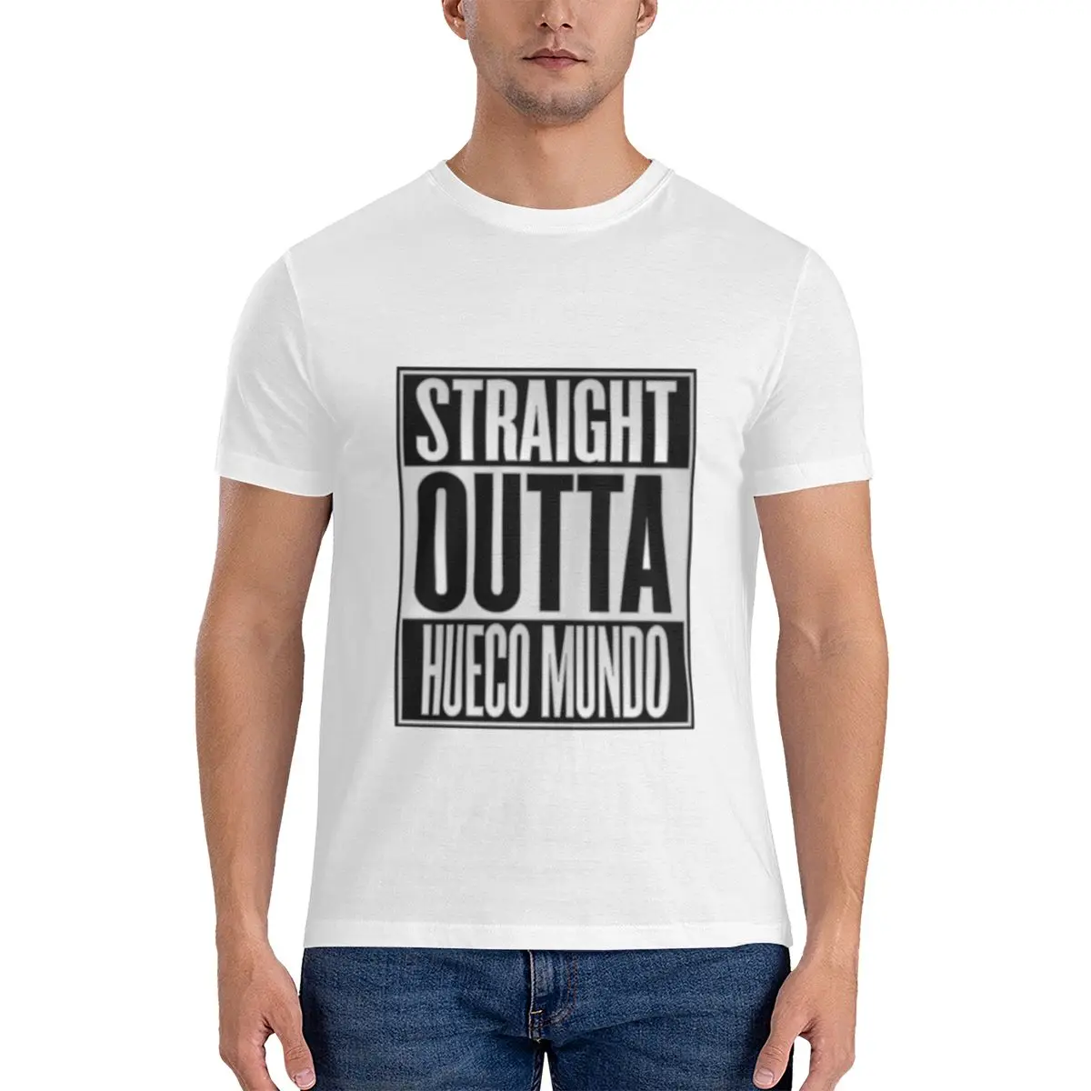 Фото Straight Outta Hueco Mundo Стильная летняя мужская базовая футболка с коротким рукавом Staple №2