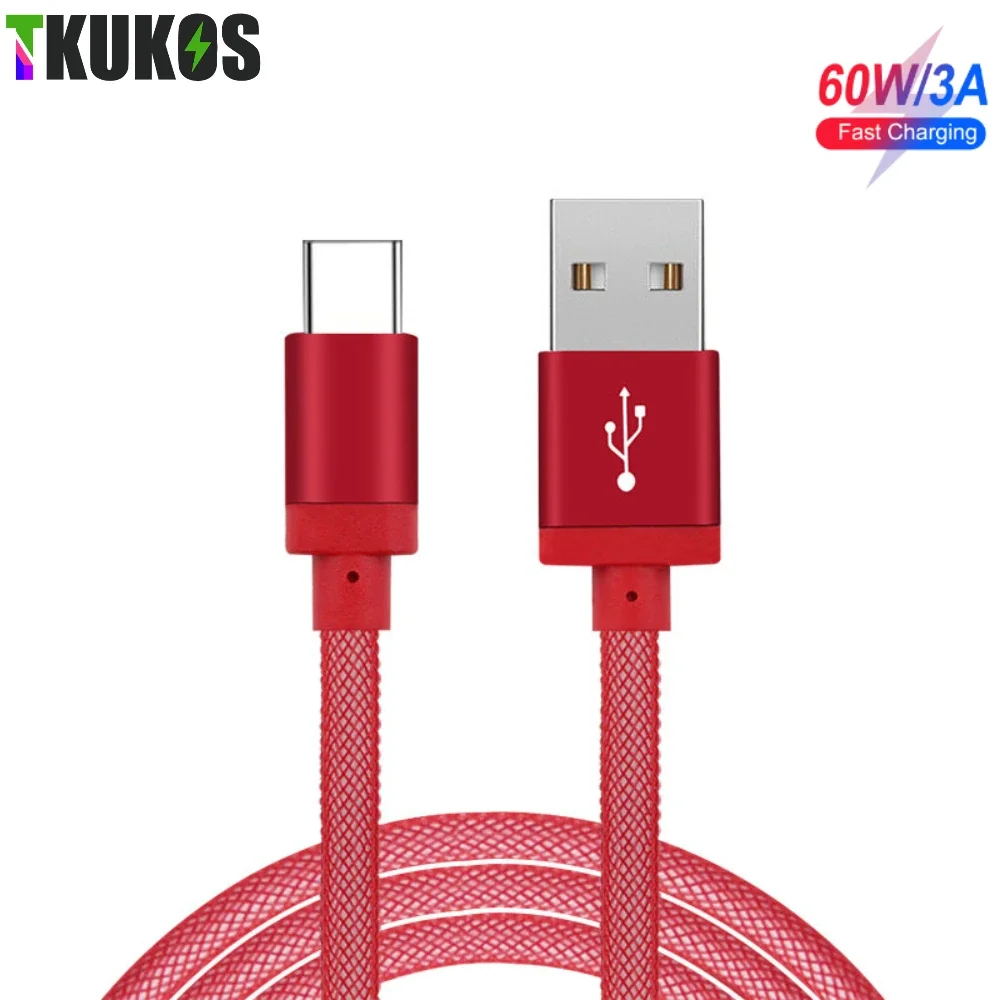 Кабель USB типа C, 60 Вт, быстрая зарядка, 3 А, кабель типа C для Xiaomi Huawei P30 P40 для Samsung S21 POCO Realme Oneplus, провод для передачи данных 20 см