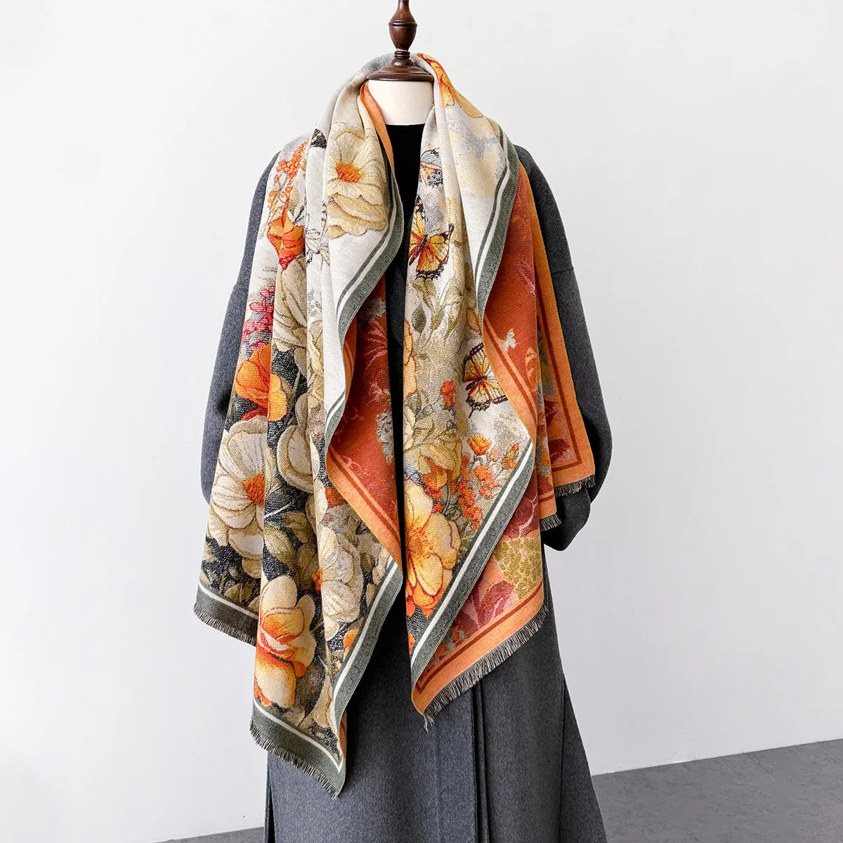 Fashion New Luxury Women Winter Cashmere Scarf Thick Warm Shawl Wraps Pashmina Print Soft Lady Neckerchief