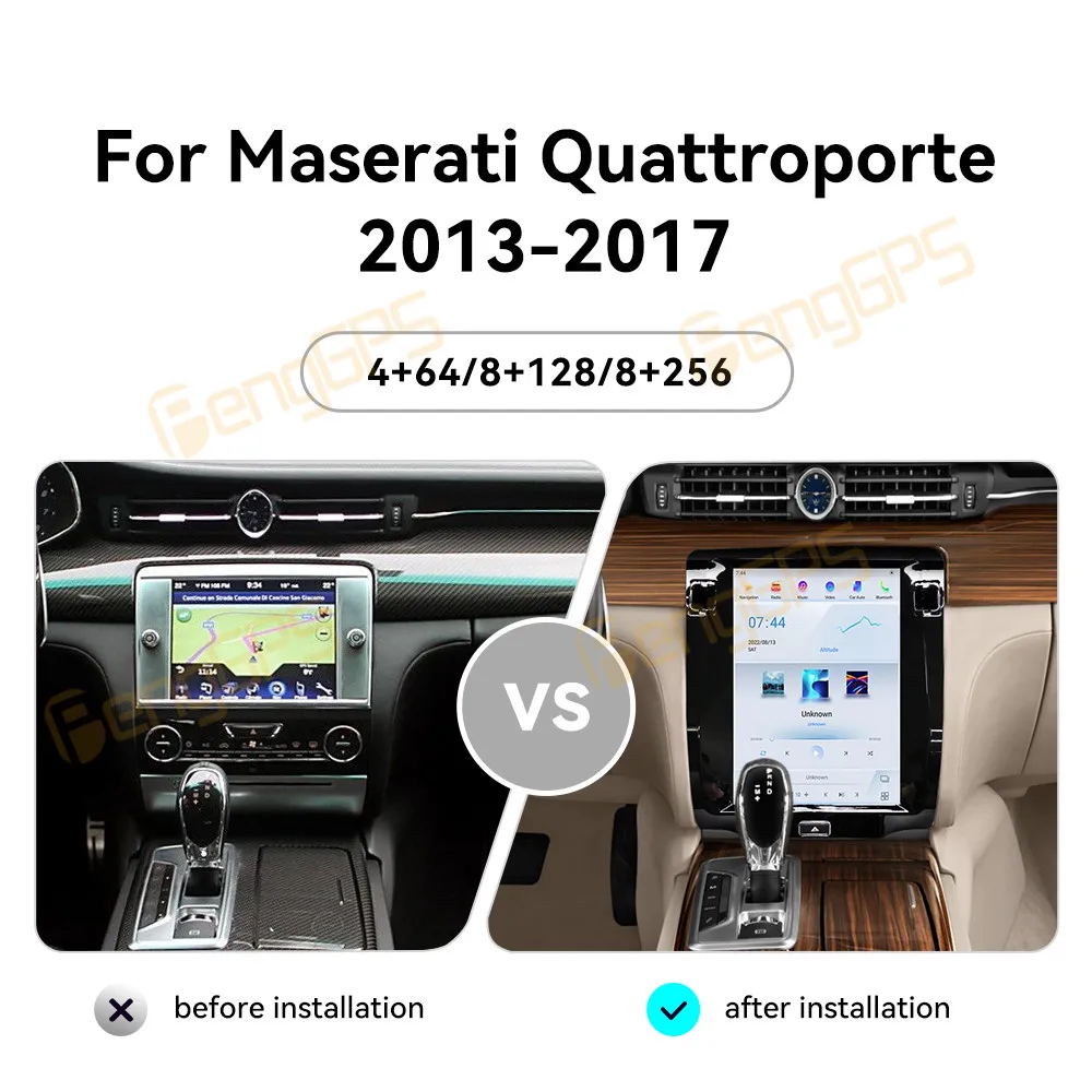 10,4-дюймовый автомобильный радиоприемник для Maserati Quattroporte 2013-2017, мультимедийный плеер с GPS-навигацией Andriod 13 AI, WIFI-экран, блок Carplay DSP