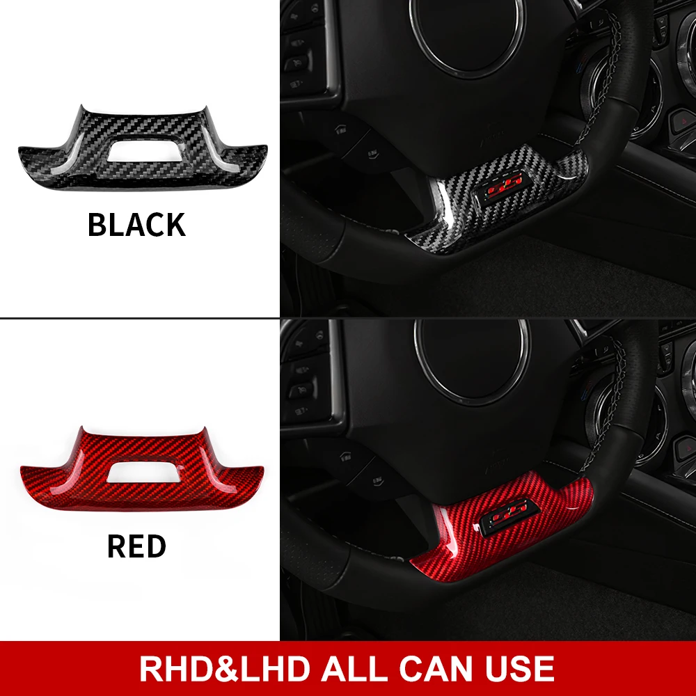 Натуральное твердое углеродное волокно для Chevrolet Camaro 2016 2017 2018 2019 2020 2021 2022 аксессуары для салона автомобиля Наклейка на руль