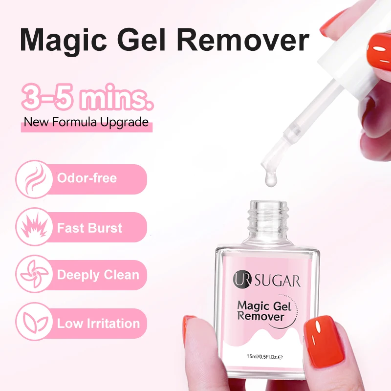 Фото UR SUGAR 15 мл Волшебное средство для снятия гель-лака для ногтей 1/2 шт. Clean UV Soak Off Полуперманентный лак для дизайна ногтей Инструмент для быстрого удаления Маникюр №2