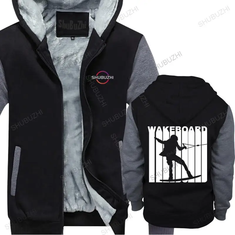 Мужская зимняя куртка пальто Homens Roupas de Marca толстовка Casual Estilo Retro 1970-х годов Wakeboarder Silhueta флисовая толстовка с капюшоном Wakeboard
