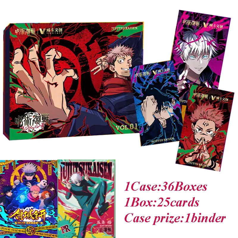 Новая коллекция карт Jujutsu Kaisen Vika Anime Figures Gojo Satoru Fushiguro Megumi Itadori Yuji Warlock Comic Tcg Game Card Toy