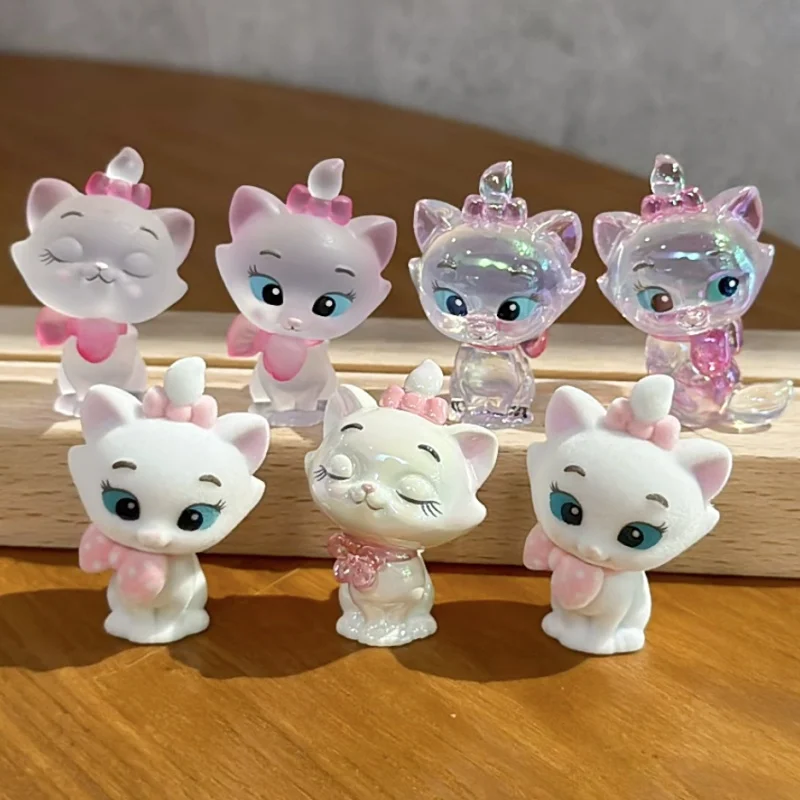 Миниатюрная фигурка из аниме Miniso Disney, кошка Мари, милая мультяшная кукла из аниме аристокоты, автомобиль, декор Dsek, коллекционные модели, игрушки, подарки для детей