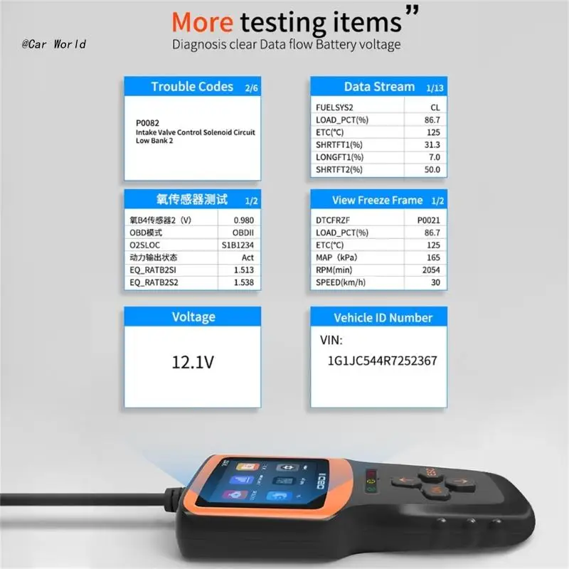 Фото 6XDB Универсальный OBD диагностический сканер для 12 В считывания ошибок двигателя автомобиля №4