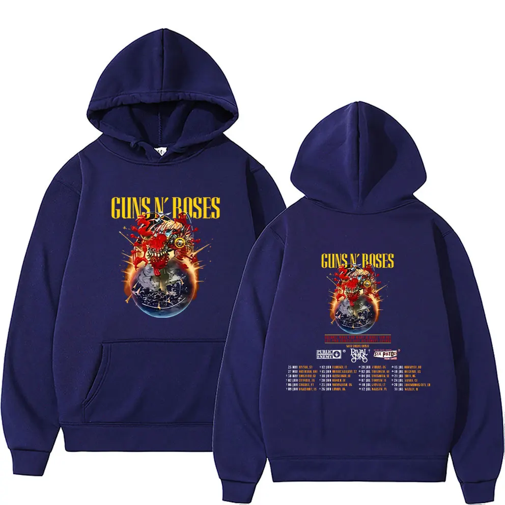 Фото Guns N Roses Tour 2025 Толстовка Модная рок-группа Уличная одежда Мужчины Женщины Винтаж Повседневные толстовки Унисекс Высококачественный флисовый пуловер №3