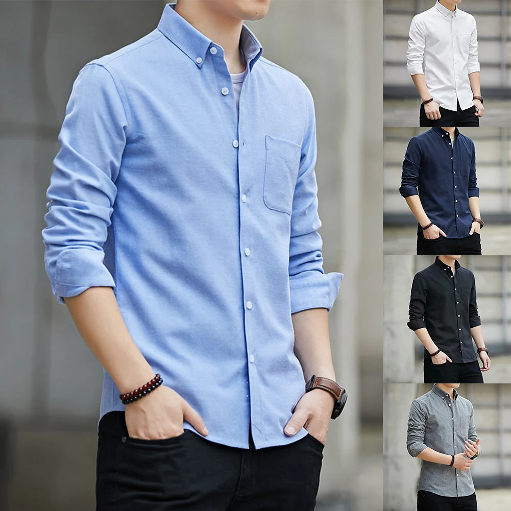 2XL Long Sleeve Business Blouse Long Sleeve Dress Shirt Casual Lapel Neckline Long Sleeve Style Men's Clothing (art.: 3920cfc9fbd03) - 3920cfc9fbd03