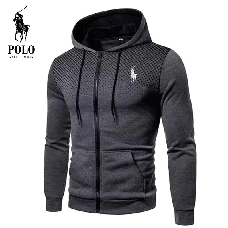 Мужская куртка Polo Ralph Lauren на молнии, осеннее и зимнее повседневное шерстяное пальто, куртка-пилот, модное мужское пальто, утягивающая толстовка с капюшоном